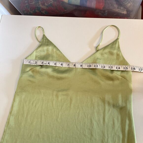 Aritzia Wilfred Satin Slip Dress with Thigh Slit in Light Green Size XS - Picture 12 of 13